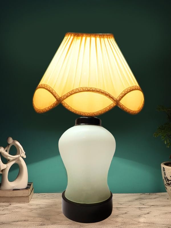 Multicolor Table Lamp | Artistic Mosaic Glass with Sturdy Wood Base | Decorative Ambient Light for Home D�cor | Perfect Blend of Modern & Traditional Style - Model DDG90