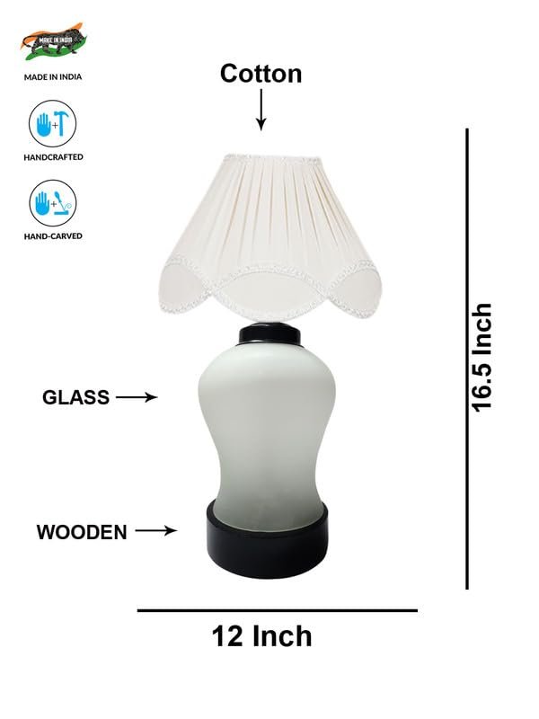 Multicolor Table Lamp | Artistic Mosaic Glass with Sturdy Wood Base | Decorative Ambient Light for Home D�cor | Perfect Blend of Modern & Traditional Style - Model DDG90