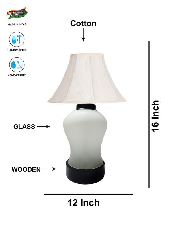 Multicolor Table Lamp | Artistic Mosaic Glass with Sturdy Wood Base | Decorative Ambient Light for Home D�cor | Perfect Blend of Modern & Traditional Style - Model DDG91