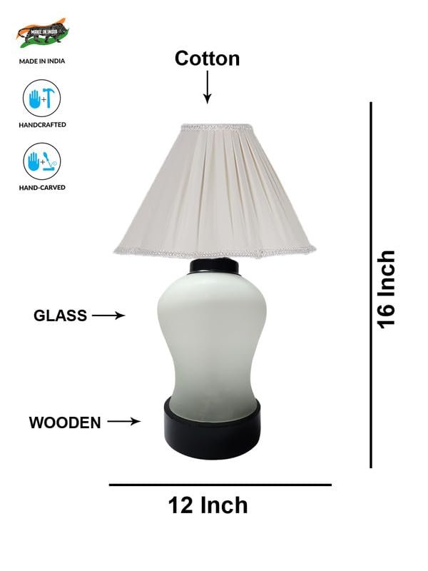 Multicolor Table Lamp | Artistic Mosaic Glass with Sturdy Wood Base | Decorative Ambient Light for Home D�cor | Perfect Blend of Modern & Traditional Style - Model DDG95