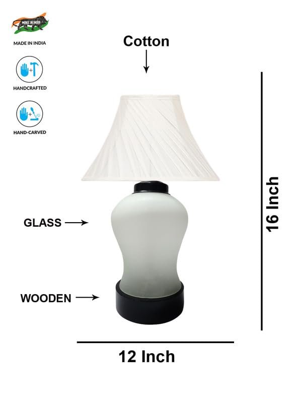 Multicolor Table Lamp | Artistic Mosaic Glass with Sturdy Wood Base | Decorative Ambient Light for Home D�cor | Perfect Blend of Modern & Traditional Style - Model DDG97