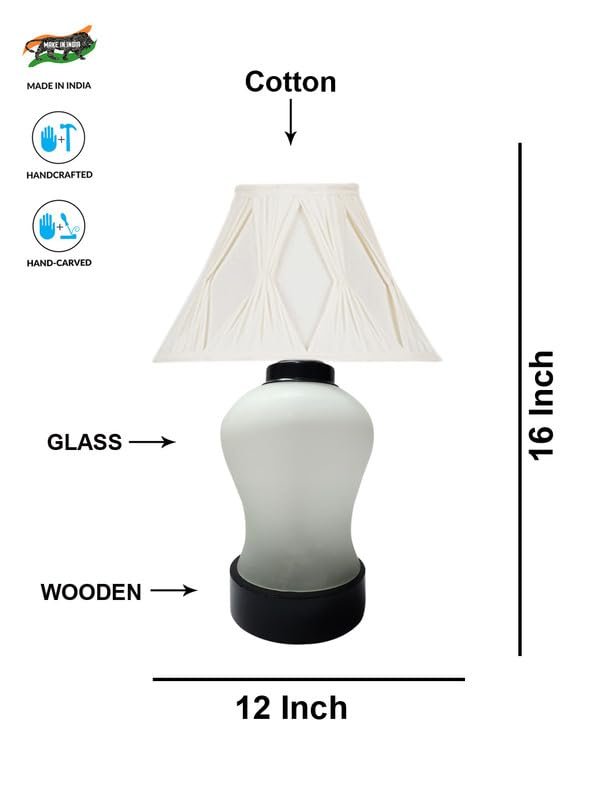 Multicolor Table Lamp | Artistic Mosaic Glass with Sturdy Wood Base | Decorative Ambient Light for Home D�cor | Perfect Blend of Modern & Traditional Style - Model DDG98