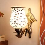 Antique Metal Wall Lamp with Multicolor Mosaic Glass -A(8.8×4.5×11)