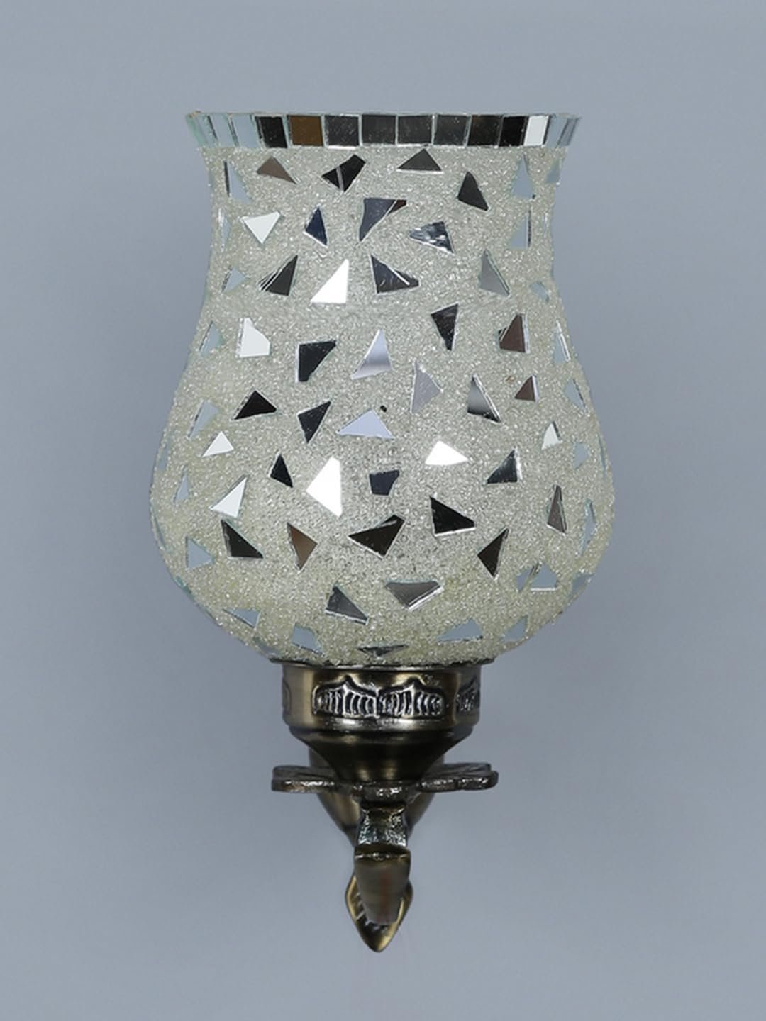 Antique Metal Wall Lamp with Multicolor Mosaic Glass -A(8.8x4.5x11)