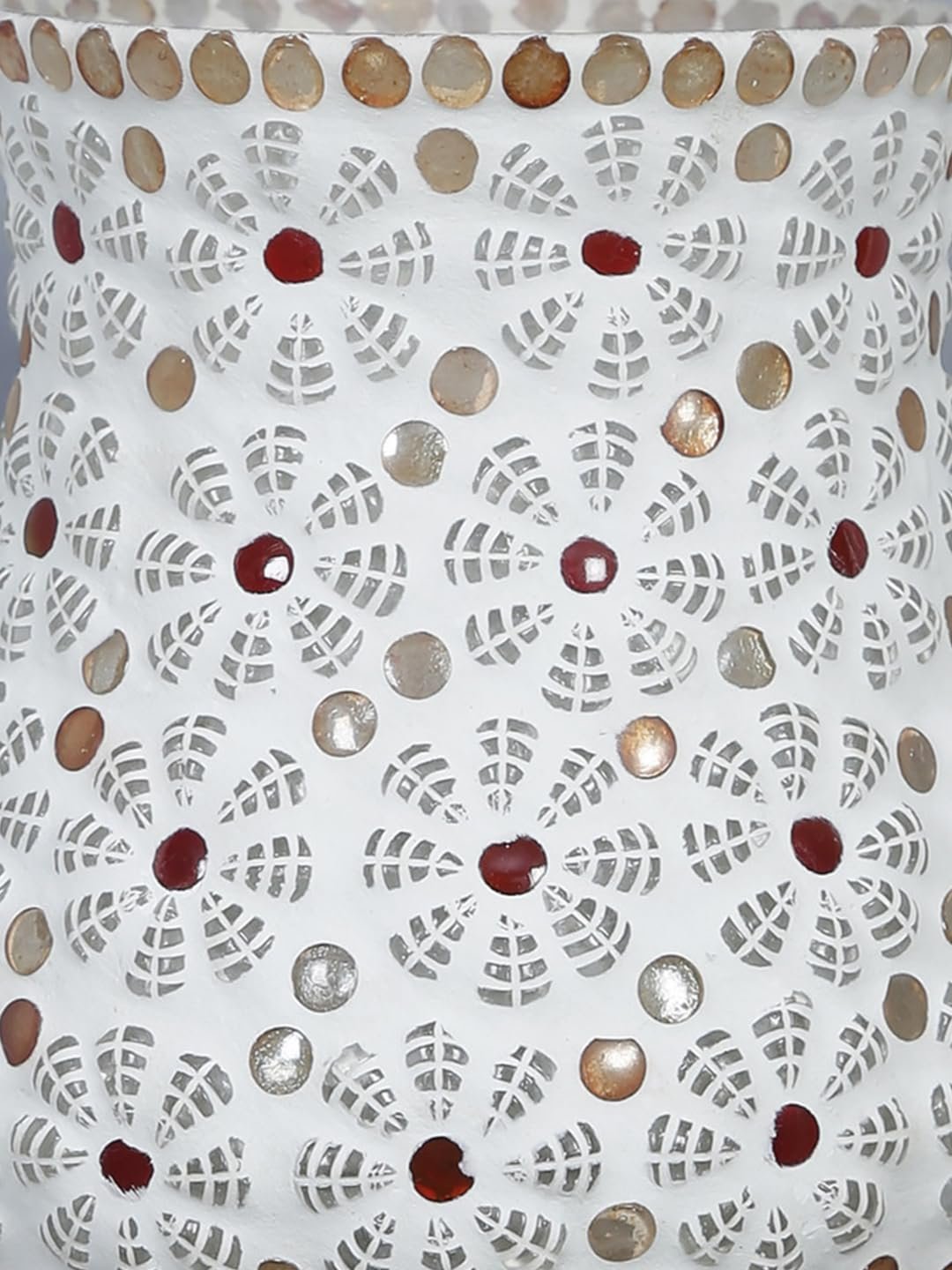 Antique Metal Wall Lamp with Multicolor Mosaic Glass -P(9.3x4.5x12 Inches)