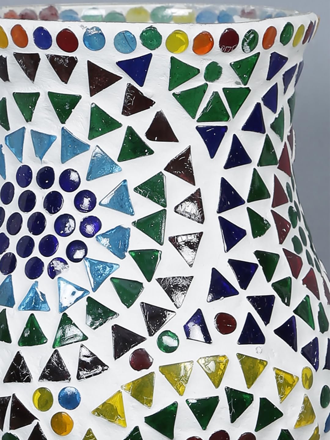 Antique Metal Wall Lamp with Multicolor Mosaic Glass -S(9.3x4.5x12 Inches)