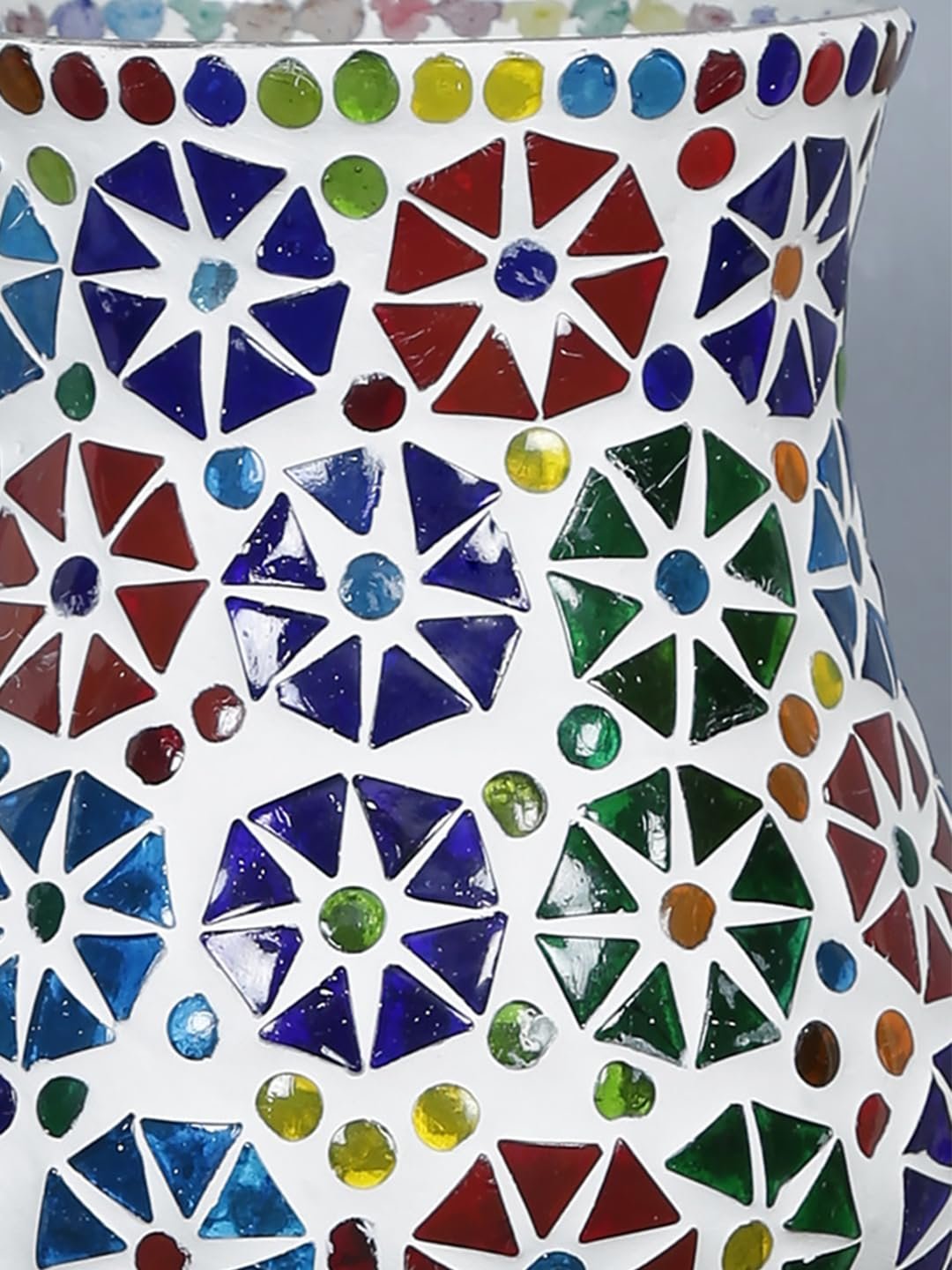 Antique Metal Wall Lamp with Multicolor Mosaic Glass -U(9.3x4.5x12 Inches)