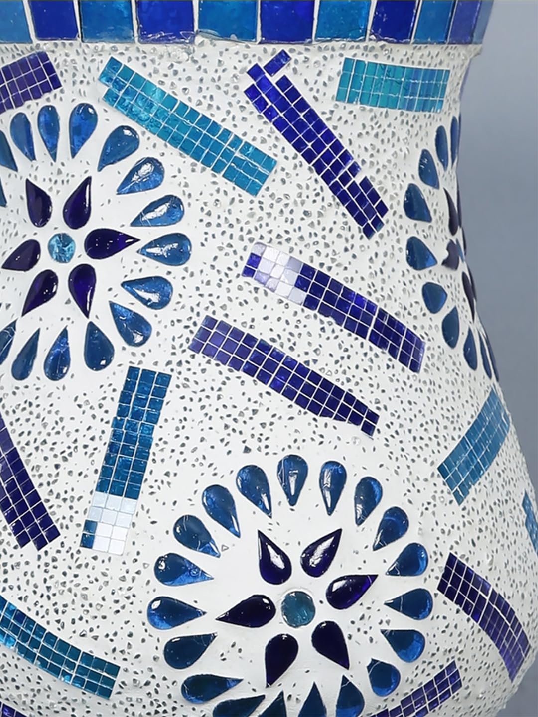 Antique Metal Wall Lamp with Multicolor Mosaic Glass -Y(9.3x4.5x12 Inches)