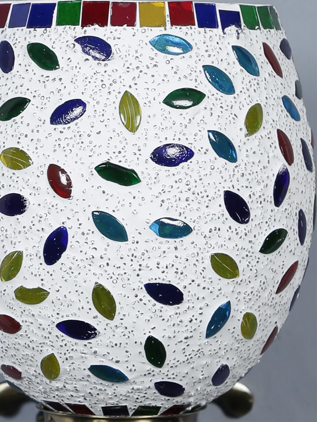 Antique Metal Wall Lamp with Multicolor Mosaic Glass -AB(9.3x4.5x12 Inches)