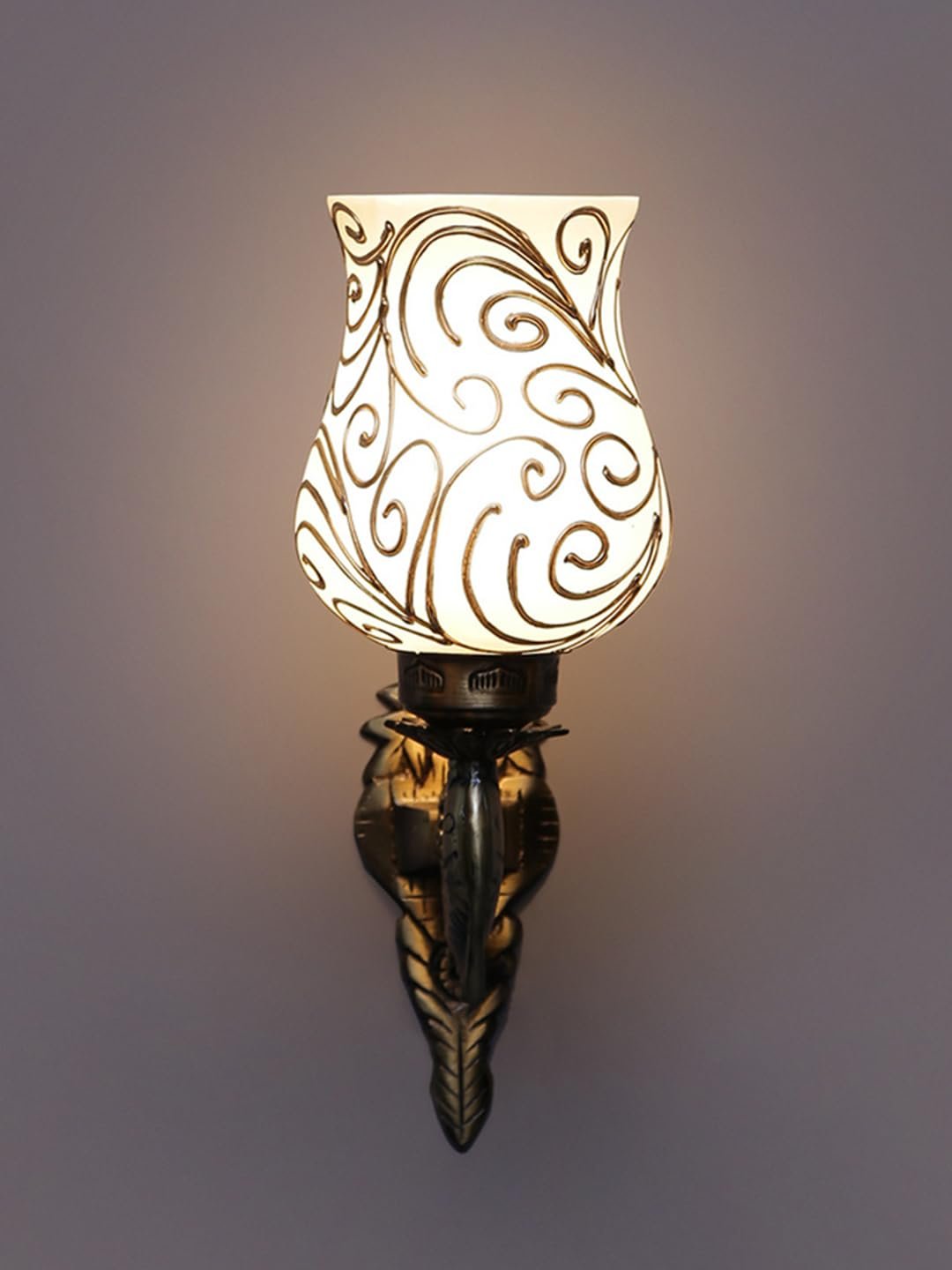 Antique Metal Fish Wall Lamp with Multicolor Mosaic Glass -AL(8.5x4.5x14 Inches)