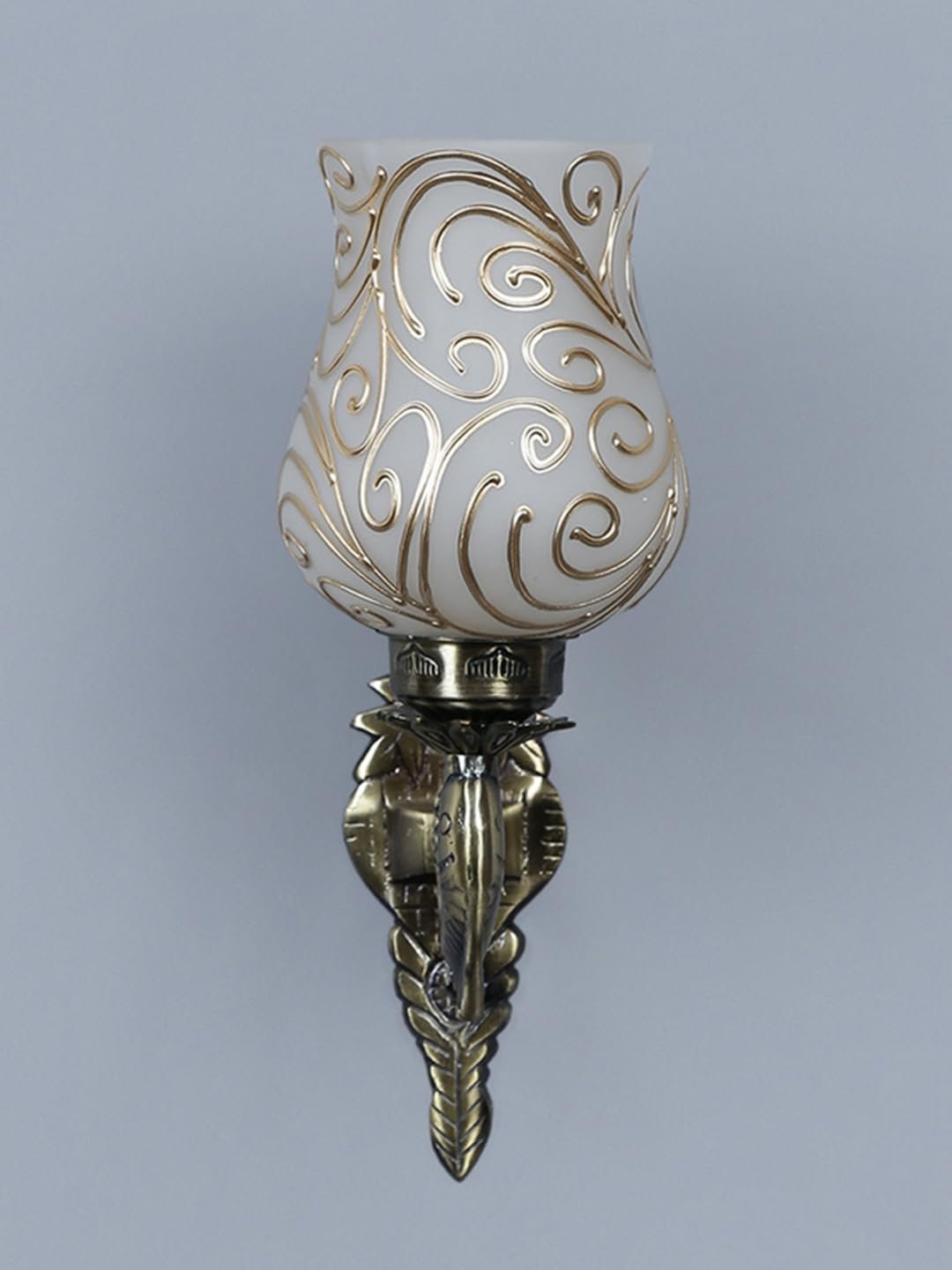 Antique Metal Fish Wall Lamp with Multicolor Mosaic Glass -AL(8.5x4.5x14 Inches)