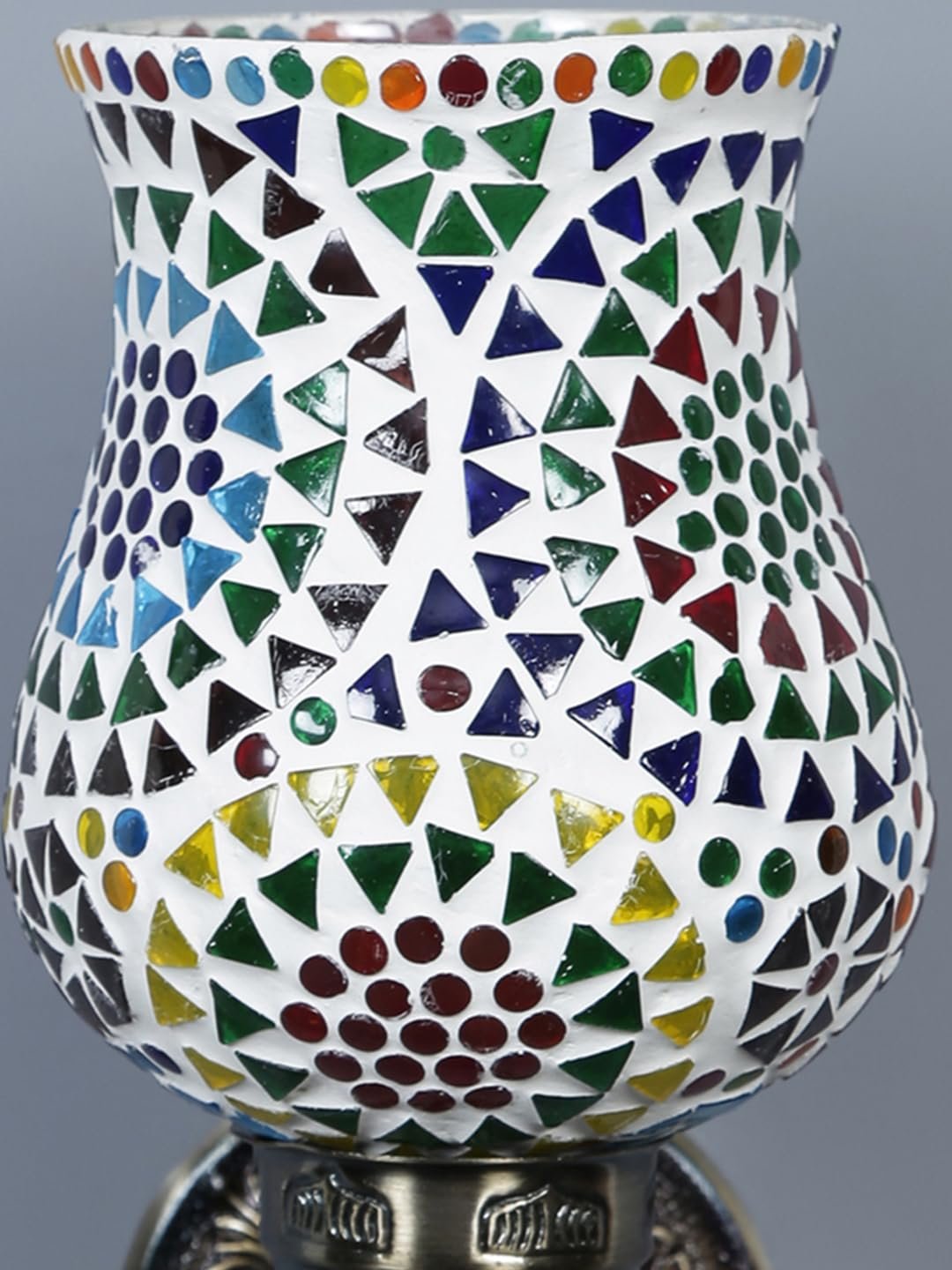 Antique Metal Peacock Wall Lamp with Multicolor Mosaic Glass -BS(8.5x4.5x11.5 Inches)
