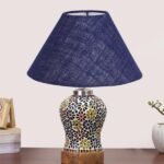 Multicolor Table Lamp | Artistic Mosaic Glass with Sturdy Wood Base | Decorative Ambient Light for Home D�cor | Perfect Blend of Modern & Traditional Style – Model DG112