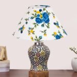 Multicolor Table Lamp | Artistic Mosaic Glass with Sturdy Wood Base | Decorative Ambient Light for Home D�cor | Perfect Blend of Modern & Traditional Style – Model DG113