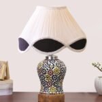 Multicolor Table Lamp | Artistic Mosaic Glass with Sturdy Wood Base | Decorative Ambient Light for Home D�cor | Perfect Blend of Modern & Traditional Style – Model DG123
