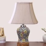 Multicolor Table Lamp | Artistic Mosaic Glass with Sturdy Wood Base | Decorative Ambient Light for Home D�cor | Perfect Blend of Modern & Traditional Style – Model DG124