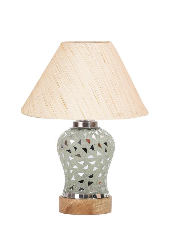 Multicolor Table Lamp | Artistic Mosaic Glass with Sturdy Wood Base | Decorative Ambient Light for Home D�cor | Perfect Blend of Modern & Traditional Style - Model DG126