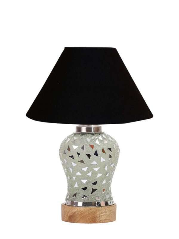 Multicolor Table Lamp | Artistic Mosaic Glass with Sturdy Wood Base | Decorative Ambient Light for Home D�cor | Perfect Blend of Modern & Traditional Style - Model DG127