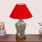 Multicolor Table Lamp | Artistic Mosaic Glass with Sturdy Wood Base | Decorative Ambient Light for Home D�cor | Perfect Blend of Modern & Traditional Style – Model DG128