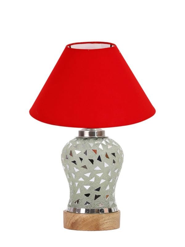 Multicolor Table Lamp | Artistic Mosaic Glass with Sturdy Wood Base | Decorative Ambient Light for Home D�cor | Perfect Blend of Modern & Traditional Style - Model DG128