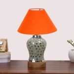 Multicolor Table Lamp | Artistic Mosaic Glass with Sturdy Wood Base | Decorative Ambient Light for Home D�cor | Perfect Blend of Modern & Traditional Style – Model DG129