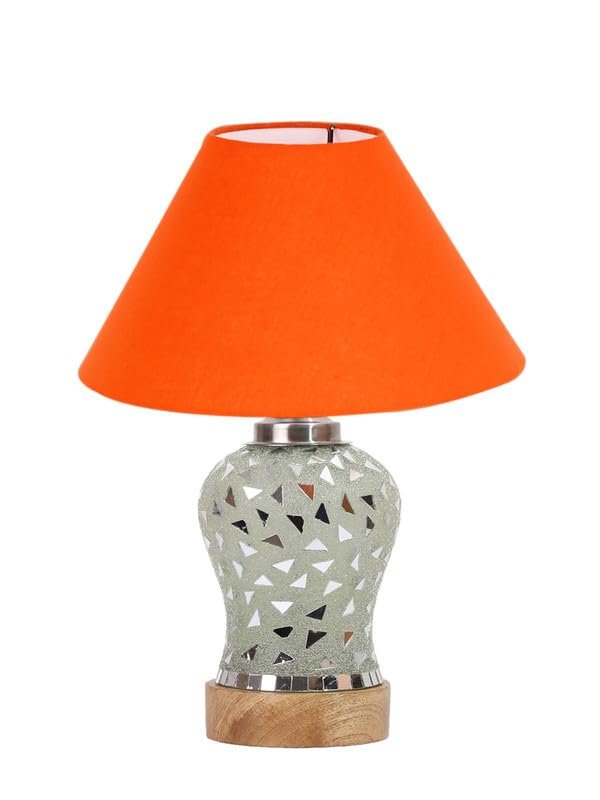 Multicolor Table Lamp | Artistic Mosaic Glass with Sturdy Wood Base | Decorative Ambient Light for Home D�cor | Perfect Blend of Modern & Traditional Style - Model DG129