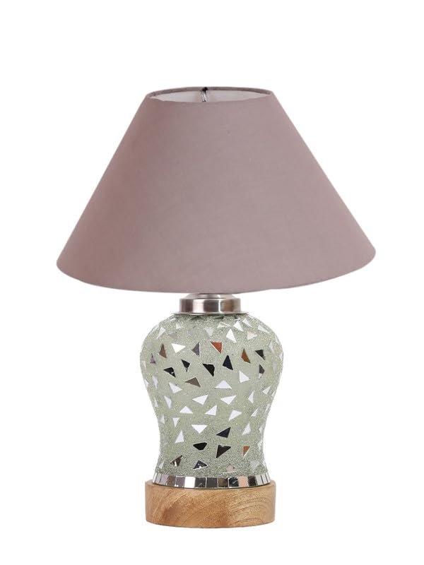 Multicolor Table Lamp | Artistic Mosaic Glass with Sturdy Wood Base | Decorative Ambient Light for Home D�cor | Perfect Blend of Modern & Traditional Style - Model DG131