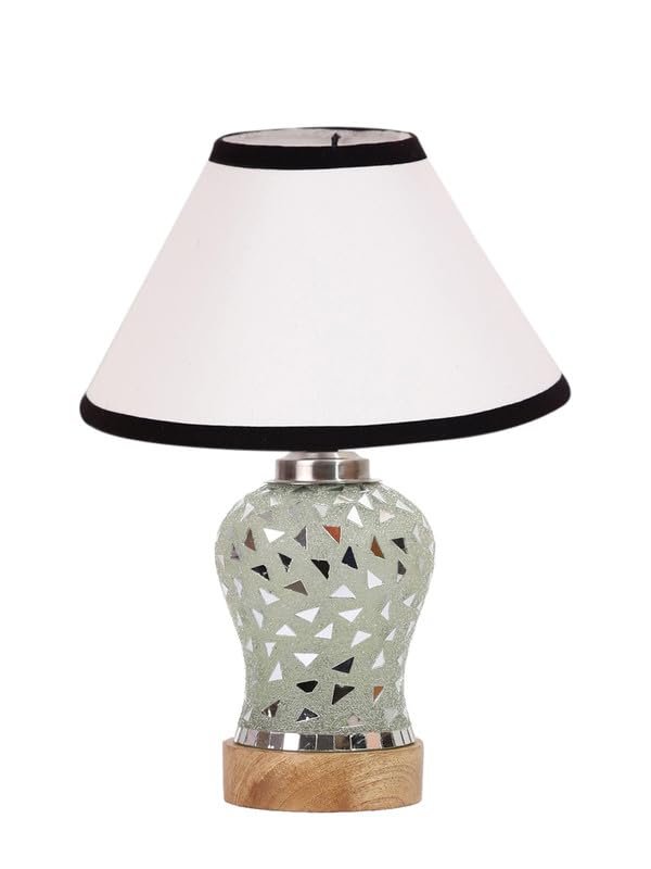 Multicolor Table Lamp | Artistic Mosaic Glass with Sturdy Wood Base | Decorative Ambient Light for Home D�cor | Perfect Blend of Modern & Traditional Style - Model DG132