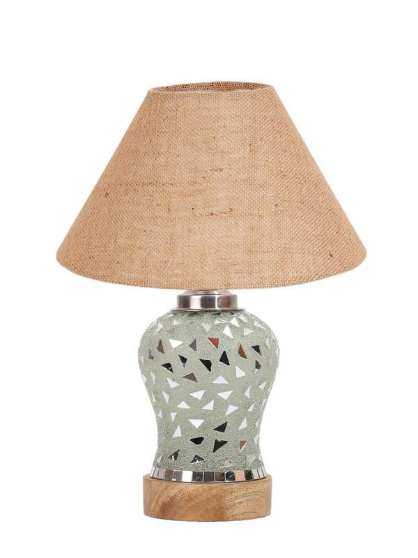 Multicolor Table Lamp | Artistic Mosaic Glass with Sturdy Wood Base | Decorative Ambient Light for Home D�cor | Perfect Blend of Modern & Traditional Style - Model DG133