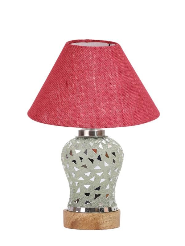 Multicolor Table Lamp | Artistic Mosaic Glass with Sturdy Wood Base | Decorative Ambient Light for Home D�cor | Perfect Blend of Modern & Traditional Style - Model DG134