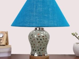 Multicolor Table Lamp | Artistic Mosaic Glass with Sturdy Wood Base | Decorative Ambient Light for Home D�cor | Perfect Blend of Modern & Traditional Style - Model DG136