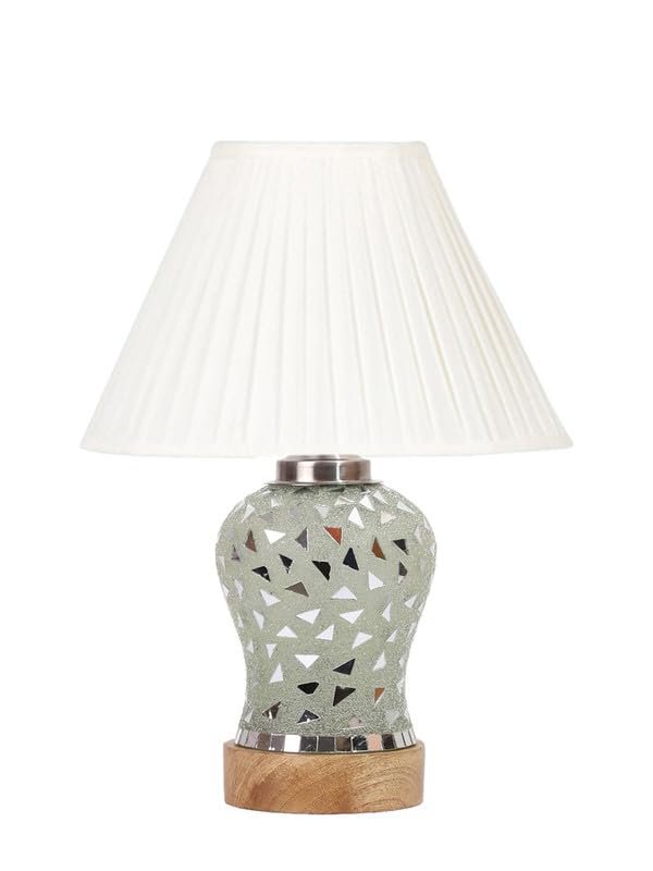 Multicolor Table Lamp | Artistic Mosaic Glass with Sturdy Wood Base | Decorative Ambient Light for Home D�cor | Perfect Blend of Modern & Traditional Style - Model DG143