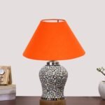 Multicolor Table Lamp | Artistic Mosaic Glass with Sturdy Wood Base | Decorative Ambient Light for Home D�cor | Perfect Blend of Modern & Traditional Style – Model DG154