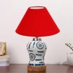 Multicolor Table Lamp | Artistic Mosaic Glass with Sturdy Wood Base | Decorative Ambient Light for Home D�cor | Perfect Blend of Modern & Traditional Style – Model DG178