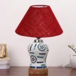 Multicolor Table Lamp | Artistic Mosaic Glass with Sturdy Wood Base | Decorative Ambient Light for Home D�cor | Perfect Blend of Modern & Traditional Style – Model DG185