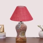 Multicolor Table Lamp | Artistic Mosaic Glass with Sturdy Wood Base | Decorative Ambient Light for Home D�cor | Perfect Blend of Modern & Traditional Style – Model DG209