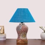Multicolor Table Lamp | Artistic Mosaic Glass with Sturdy Wood Base | Decorative Ambient Light for Home D�cor | Perfect Blend of Modern & Traditional Style – Model DG211
