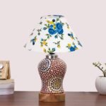 Multicolor Table Lamp | Artistic Mosaic Glass with Sturdy Wood Base | Decorative Ambient Light for Home D�cor | Perfect Blend of Modern & Traditional Style – Model DG213