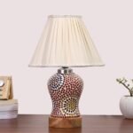 Multicolor Table Lamp | Artistic Mosaic Glass with Sturdy Wood Base | Decorative Ambient Light for Home D�cor | Perfect Blend of Modern & Traditional Style – Model DG225