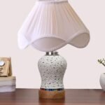 Multicolor Table Lamp | Artistic Mosaic Glass with Sturdy Wood Base | Decorative Ambient Light for Home D�cor | Perfect Blend of Modern & Traditional Style – Model DG247