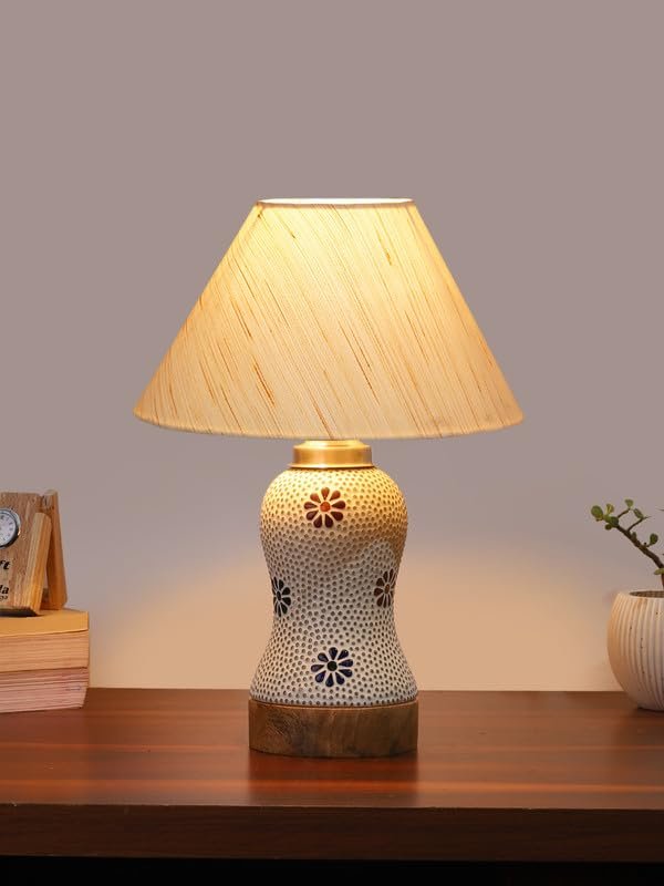 Multicolor Table Lamp | Artistic Mosaic Glass with Sturdy Wood Base | Decorative Ambient Light for Home D�cor | Perfect Blend of Modern & Traditional Style - Model DG251