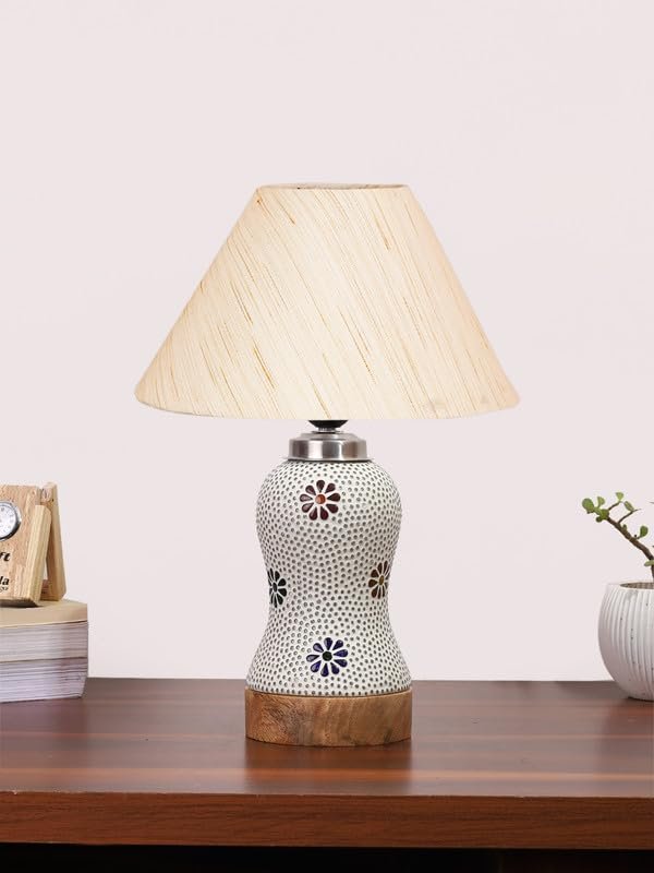 Multicolor Table Lamp | Artistic Mosaic Glass with Sturdy Wood Base | Decorative Ambient Light for Home D�cor | Perfect Blend of Modern & Traditional Style - Model DG251
