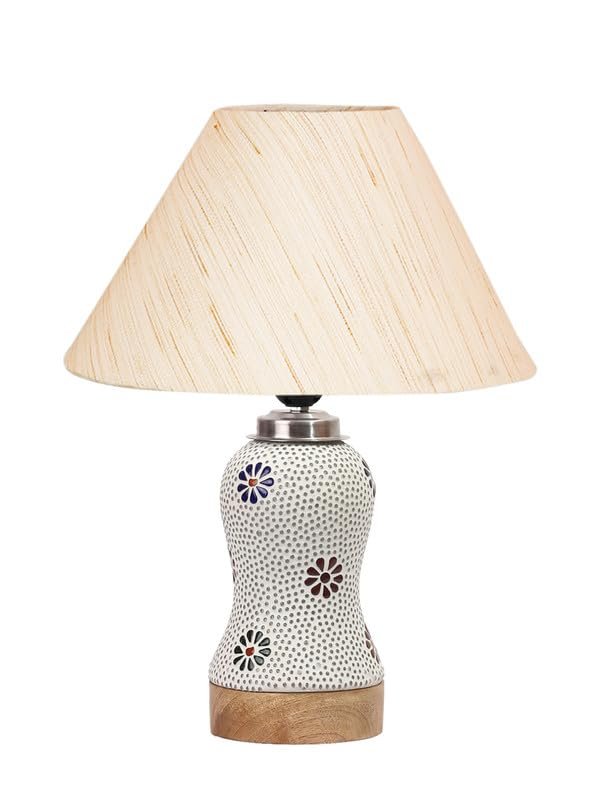 Multicolor Table Lamp | Artistic Mosaic Glass with Sturdy Wood Base | Decorative Ambient Light for Home D�cor | Perfect Blend of Modern & Traditional Style - Model DG251