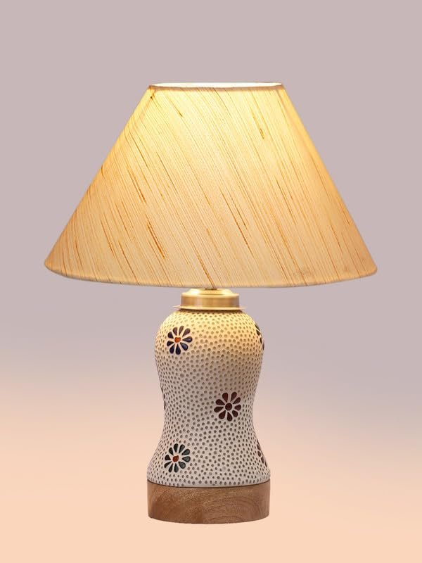 Multicolor Table Lamp | Artistic Mosaic Glass with Sturdy Wood Base | Decorative Ambient Light for Home D�cor | Perfect Blend of Modern & Traditional Style - Model DG251