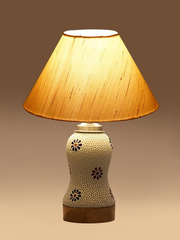 Multicolor Table Lamp | Artistic Mosaic Glass with Sturdy Wood Base | Decorative Ambient Light for Home D�cor | Perfect Blend of Modern & Traditional Style - Model DG251