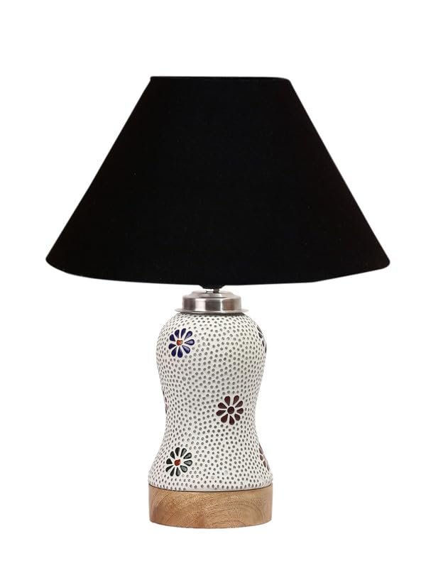 Multicolor Table Lamp | Artistic Mosaic Glass with Sturdy Wood Base | Decorative Ambient Light for Home D�cor | Perfect Blend of Modern & Traditional Style - Model DG252
