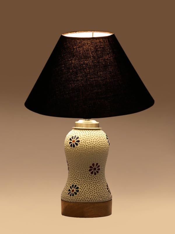 Multicolor Table Lamp | Artistic Mosaic Glass with Sturdy Wood Base | Decorative Ambient Light for Home D�cor | Perfect Blend of Modern & Traditional Style - Model DG252