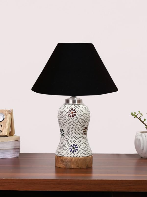 Multicolor Table Lamp | Artistic Mosaic Glass with Sturdy Wood Base | Decorative Ambient Light for Home D�cor | Perfect Blend of Modern & Traditional Style - Model DG252