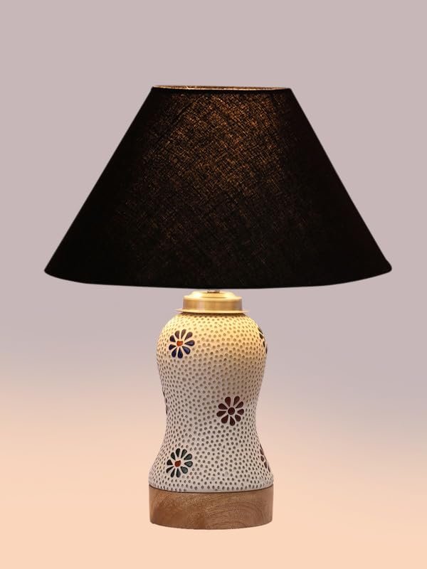 Multicolor Table Lamp | Artistic Mosaic Glass with Sturdy Wood Base | Decorative Ambient Light for Home D�cor | Perfect Blend of Modern & Traditional Style - Model DG252