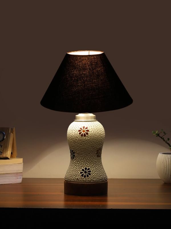 Multicolor Table Lamp | Artistic Mosaic Glass with Sturdy Wood Base | Decorative Ambient Light for Home D�cor | Perfect Blend of Modern & Traditional Style - Model DG252